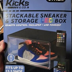 Black Stackable Sneaker & Storage LED Box